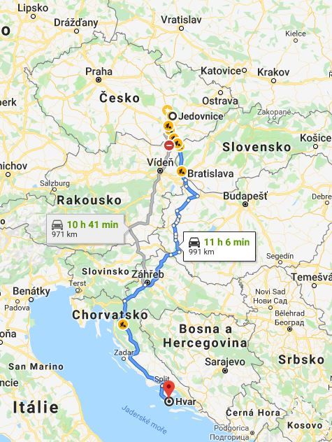 Cesta z ČR přes Maďarsko do Chorvatska